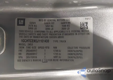 2018 Chevrolet Colorado Lt z USA, uszkodzony, nr VIN 1GCHTCEN5J1161438